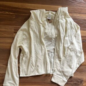 PINK Cream Zip-Up Hoodie